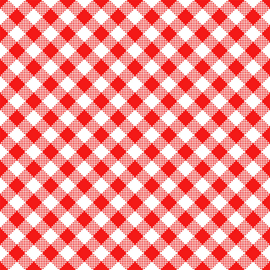 Diagonal Gingham Fabric - Red