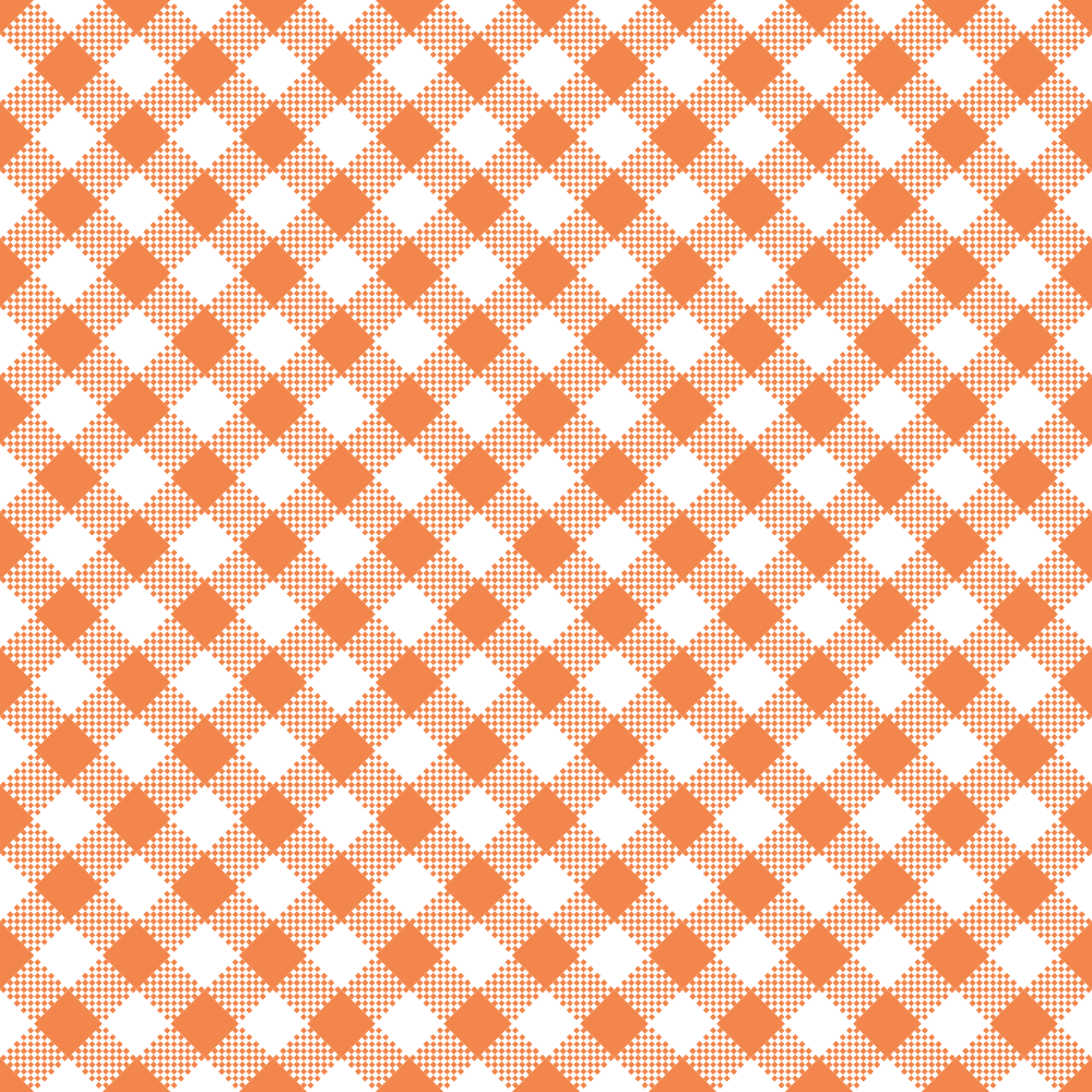 Diagonal Gingham Fabric - Soft Orange