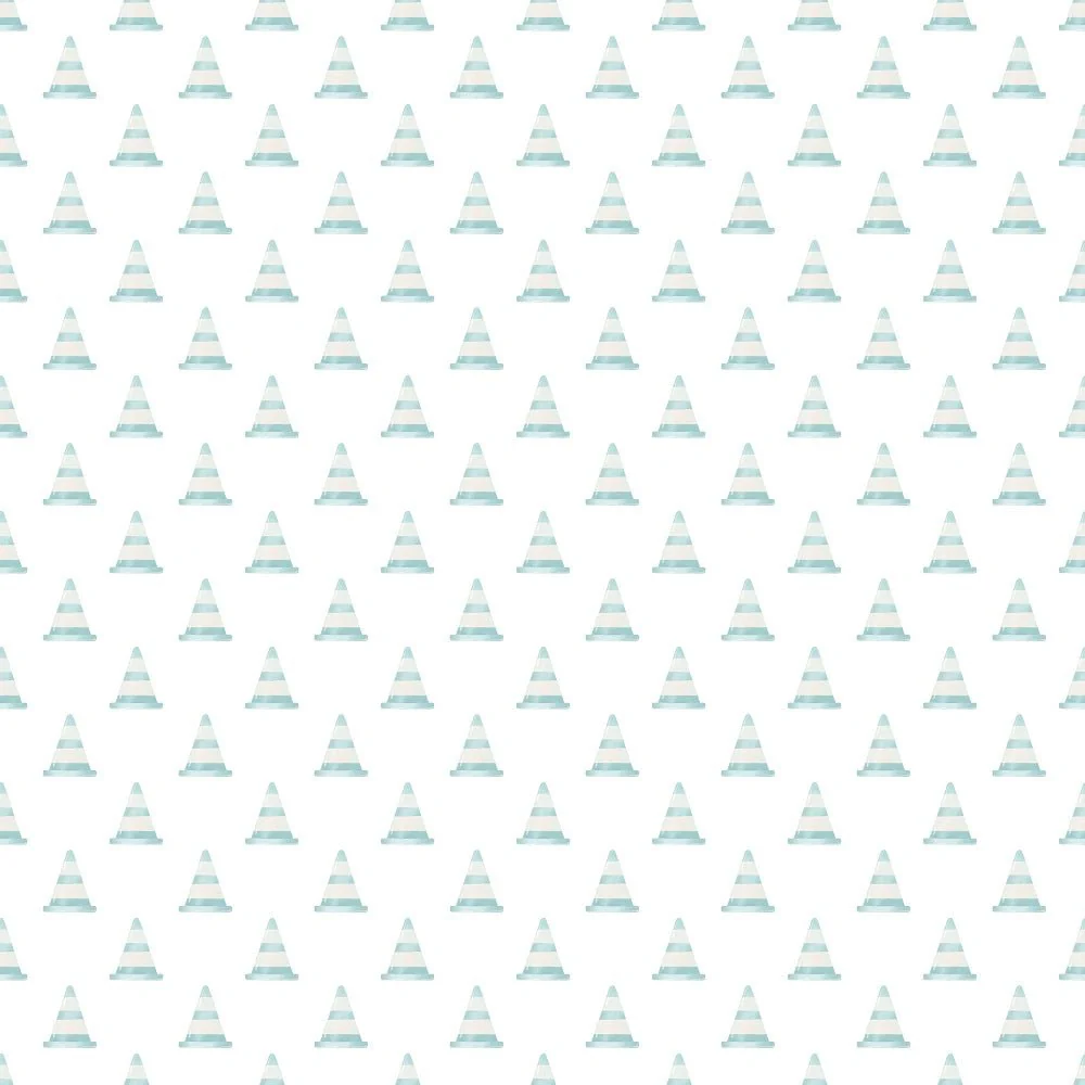 Diggers Blue Safety Cones Fabric