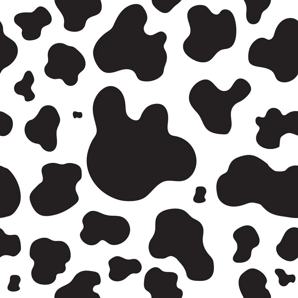 Digitally Printed Black & White Cow Spot Fabric
