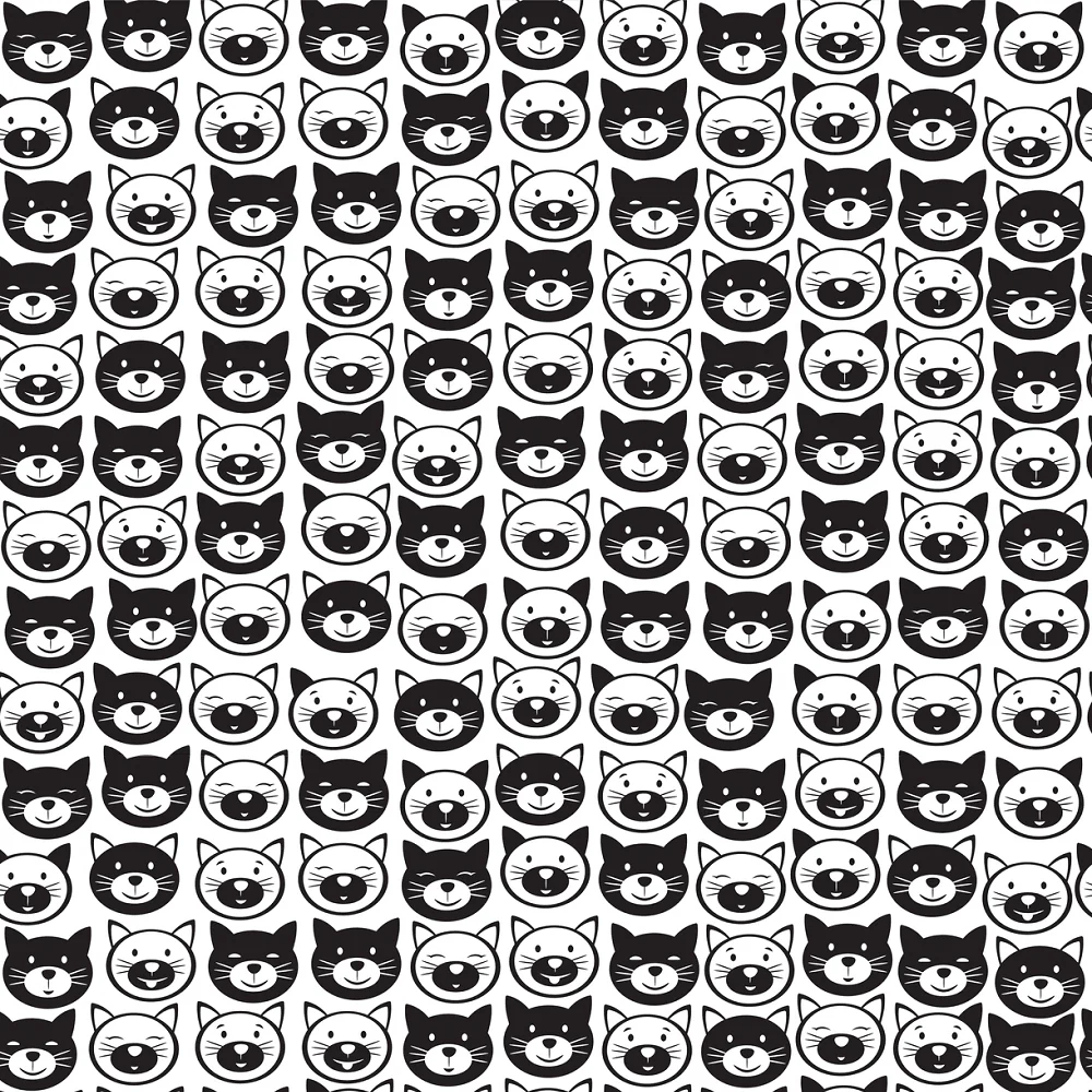 Digitally Printed Cats Fabric