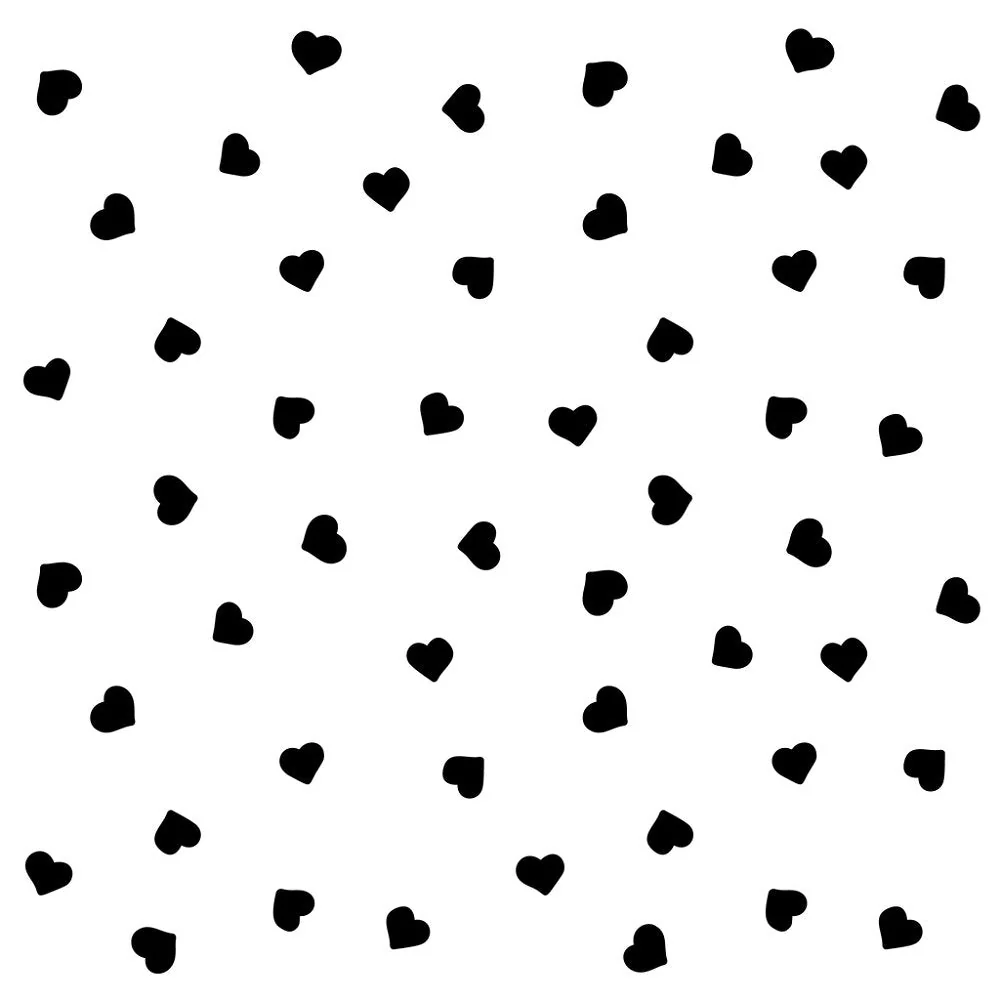 Digitally Printed Tossed Hearts Fabric