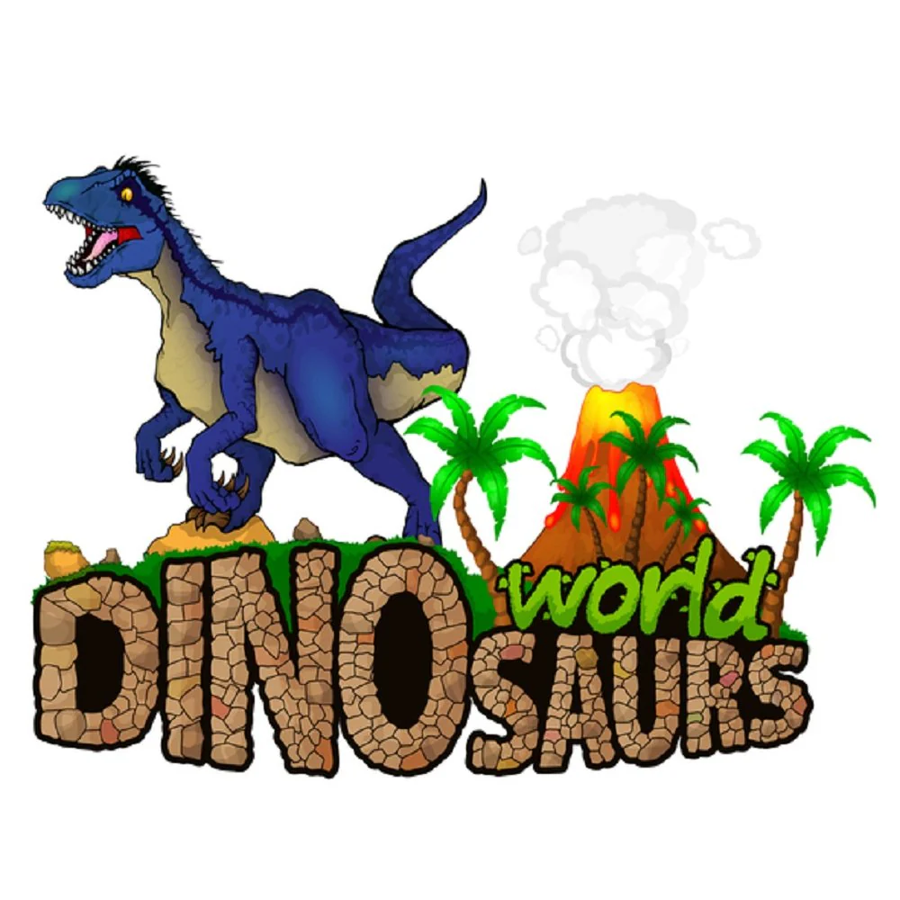 Dinosaurs World Fabric Panel - White