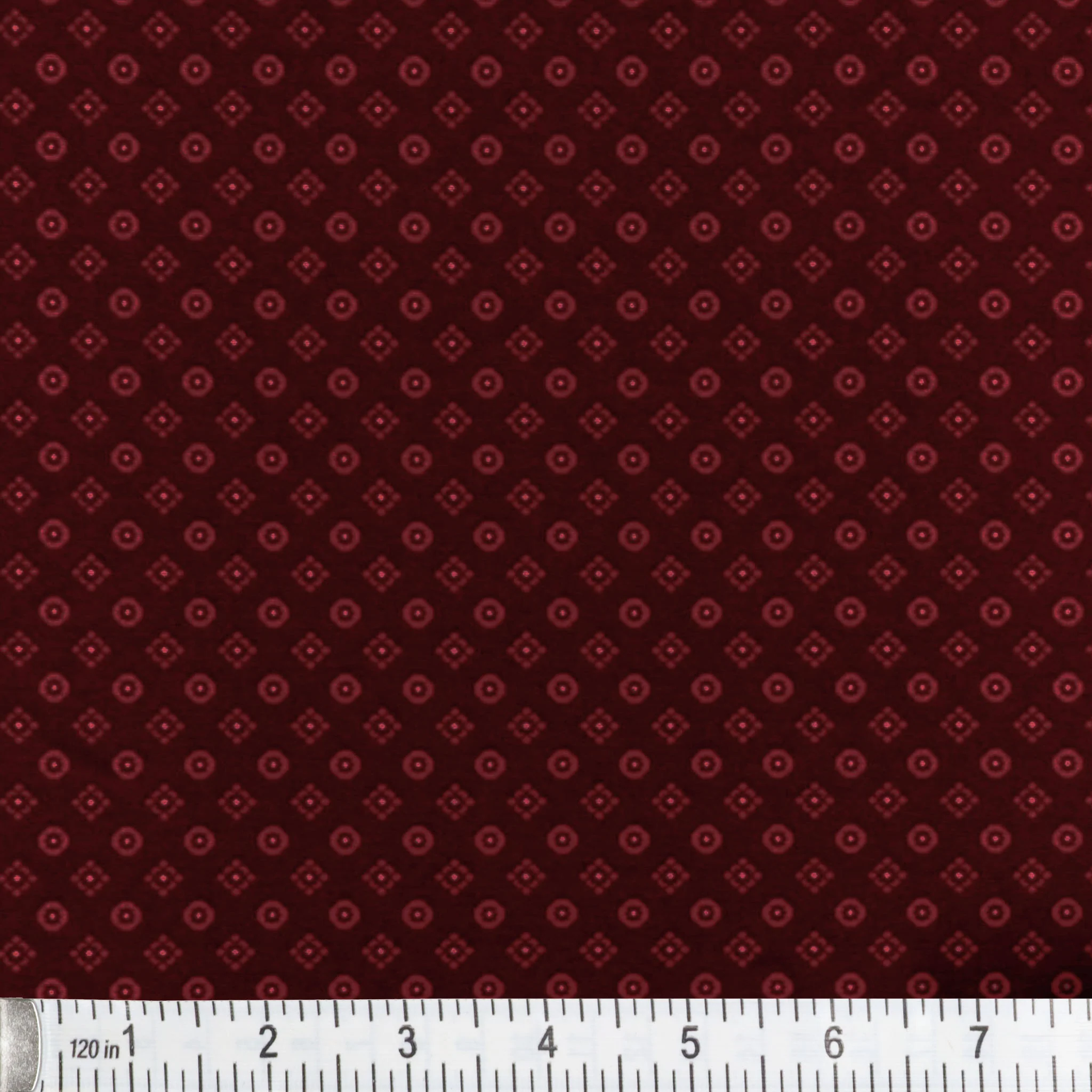 Documentaries Fabric Collection - Diamond Calico Claret - Image 2
