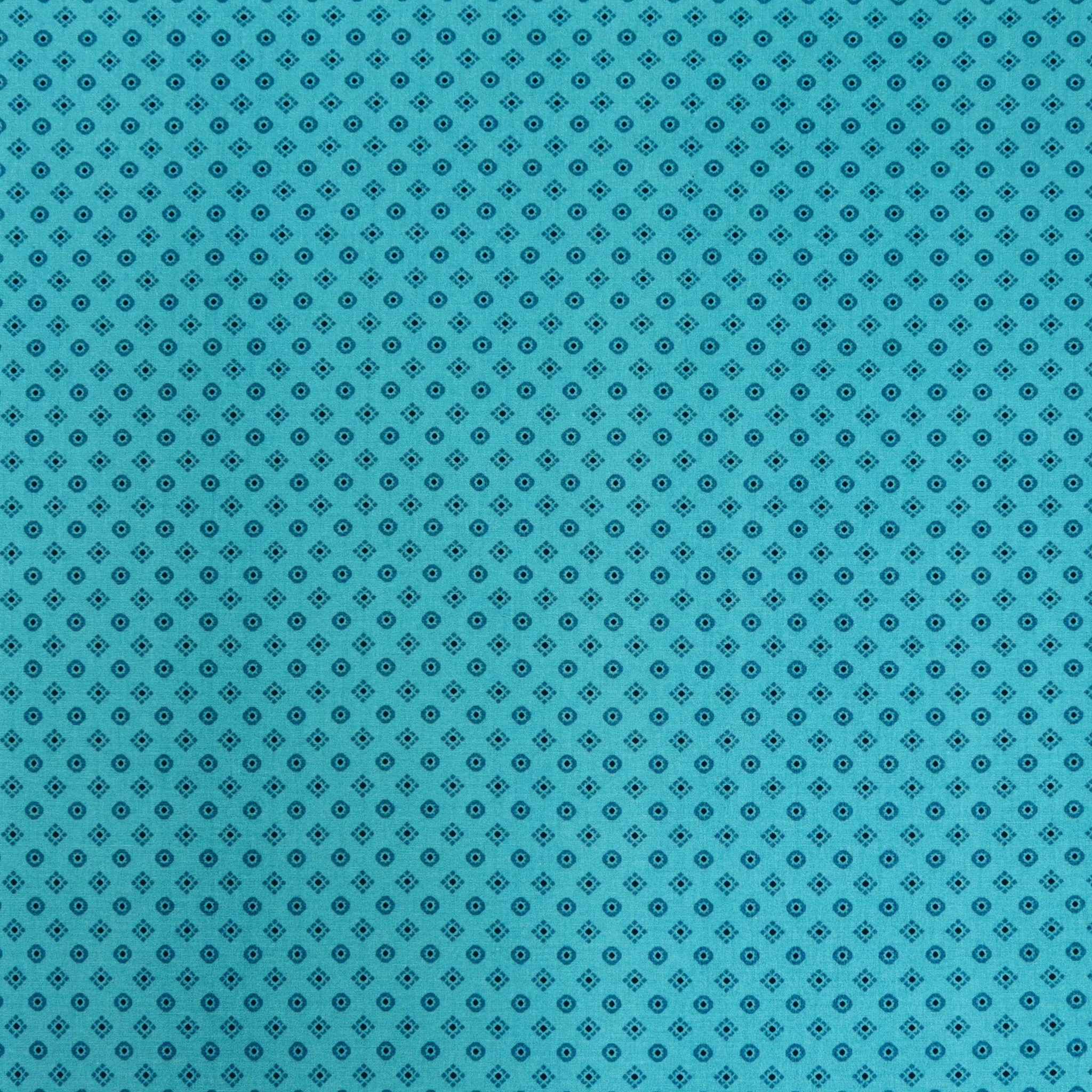 Documentaries Fabric Collection - Diamond Calico Denim Blue
