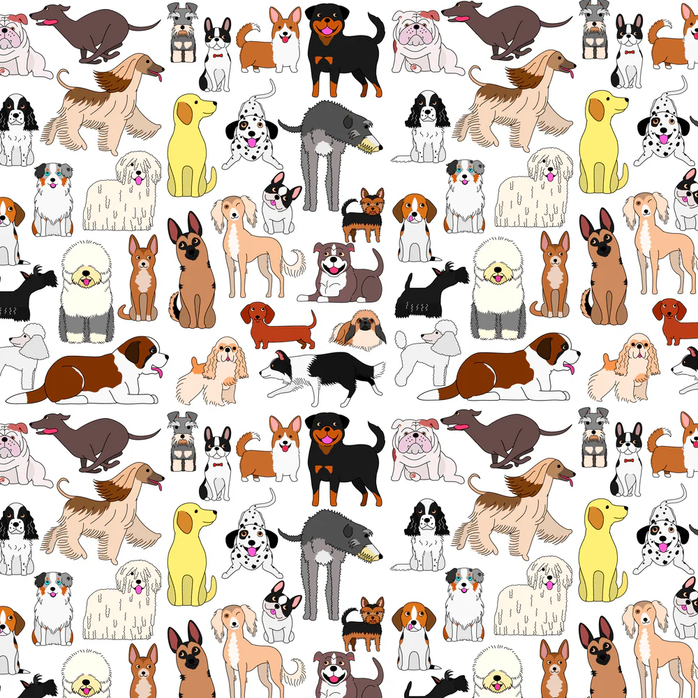 Dog Breeds Fabric - Multi