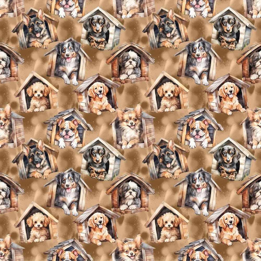 Dogs In Dogs House Fabric