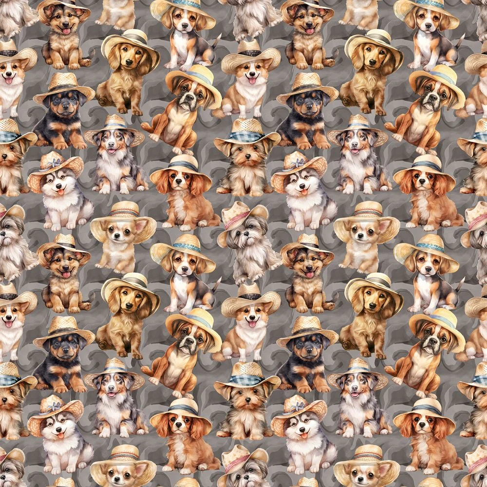 Dogs In Suns Hats Fabric