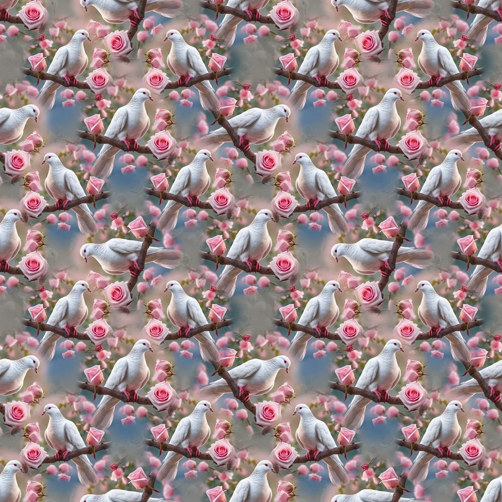 Dove & Roses Fabric