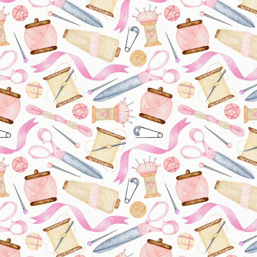 Dress Making Sewing Objects Fabric -  Pink