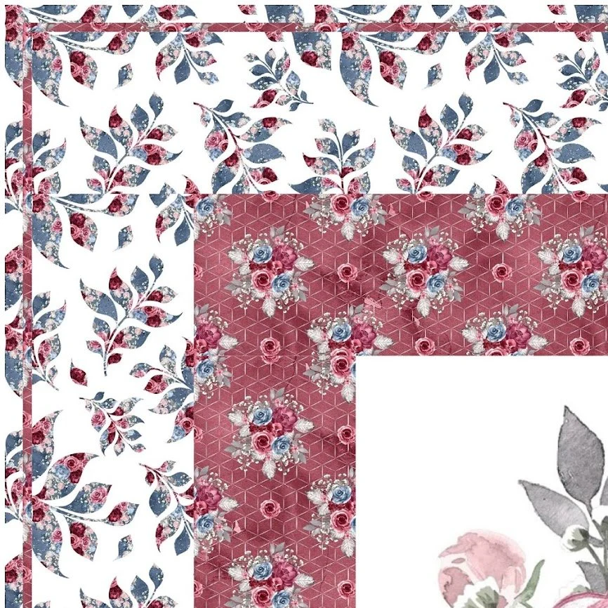 Dusty Blue and Burgundy Collection Wall Hanging - Image 2