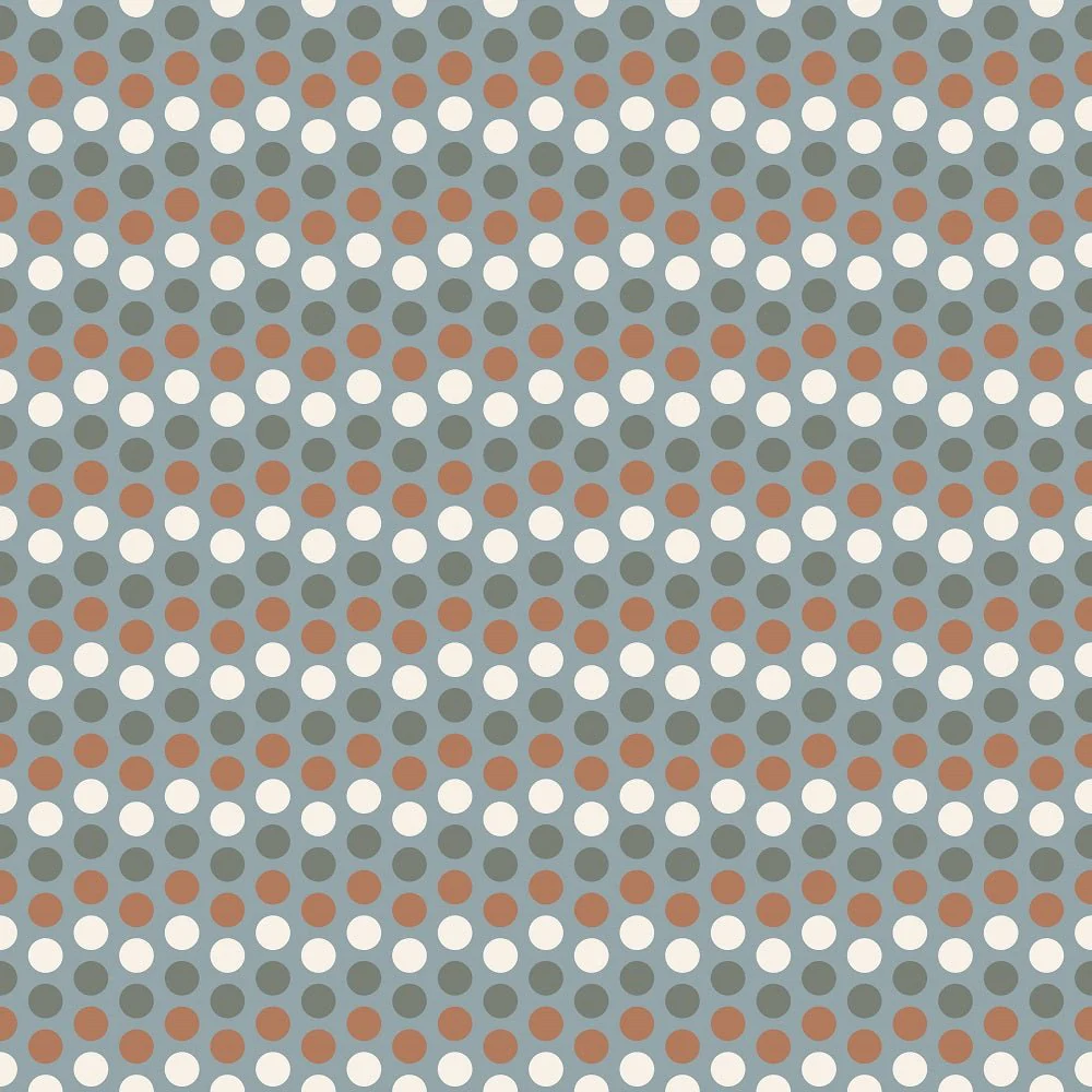 Earthy Tones Red & Gray Dots Fabric