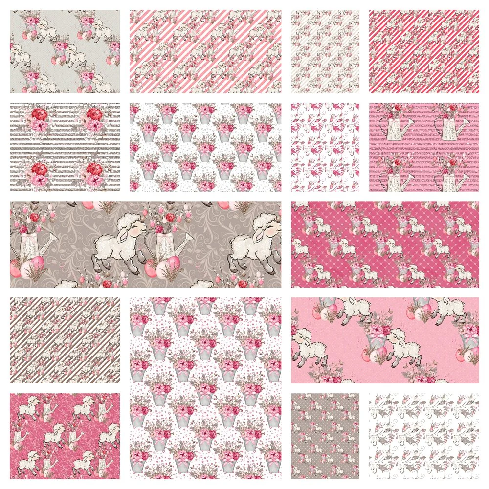 Easter Lamb Fat Quarter Bundle - 16 Pieces