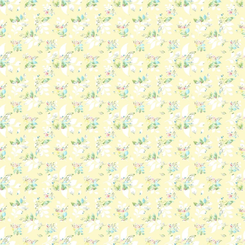 Easter Leaf Fabric - Yellow