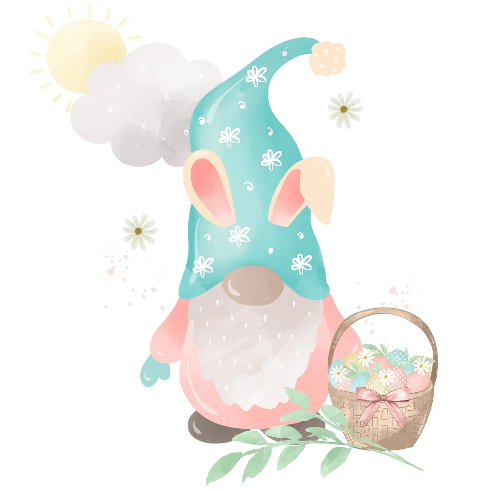 Easter Rainbow Gnomes #3 Fabric Panel