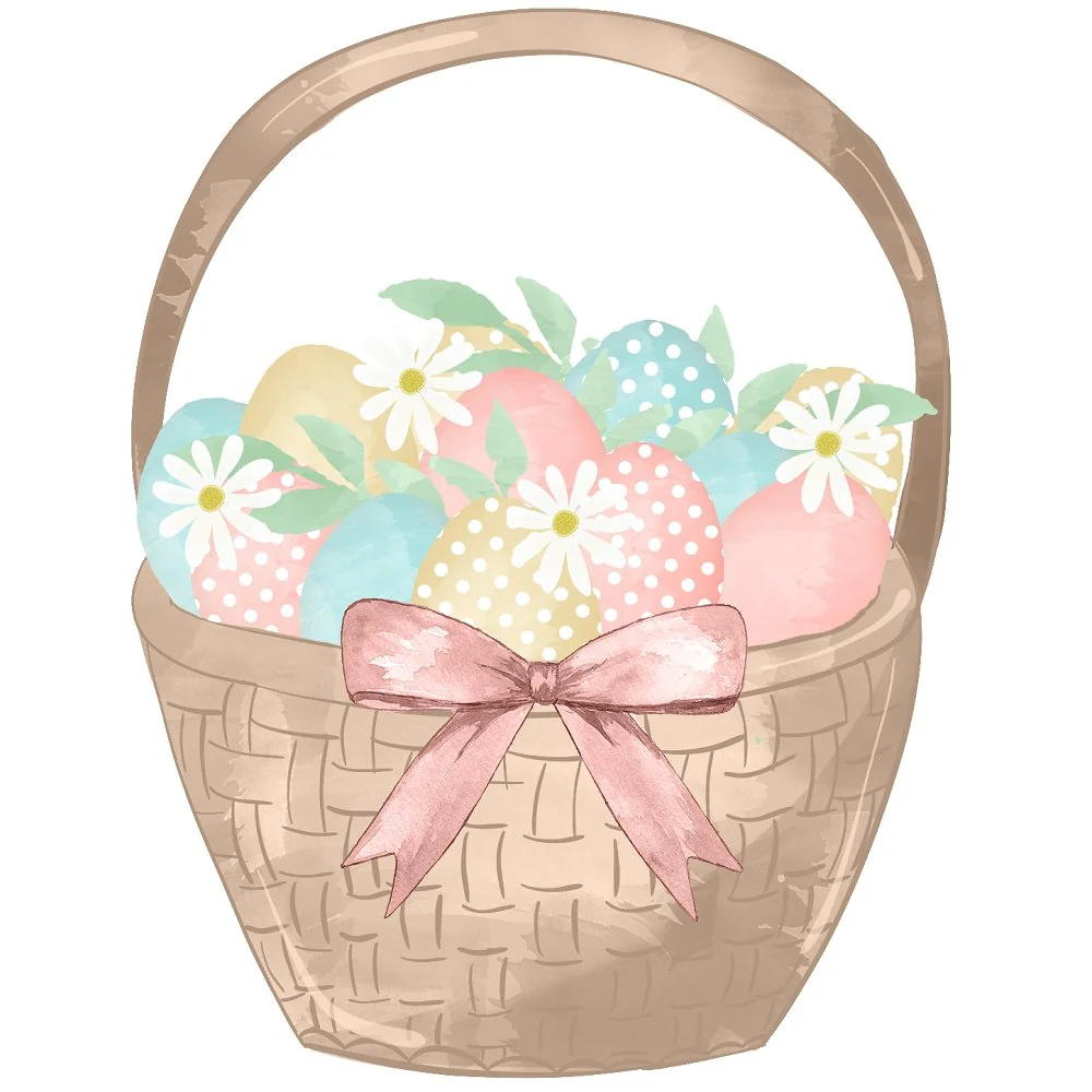 Easter Rainbow Gnomes Basket Fabric Panel