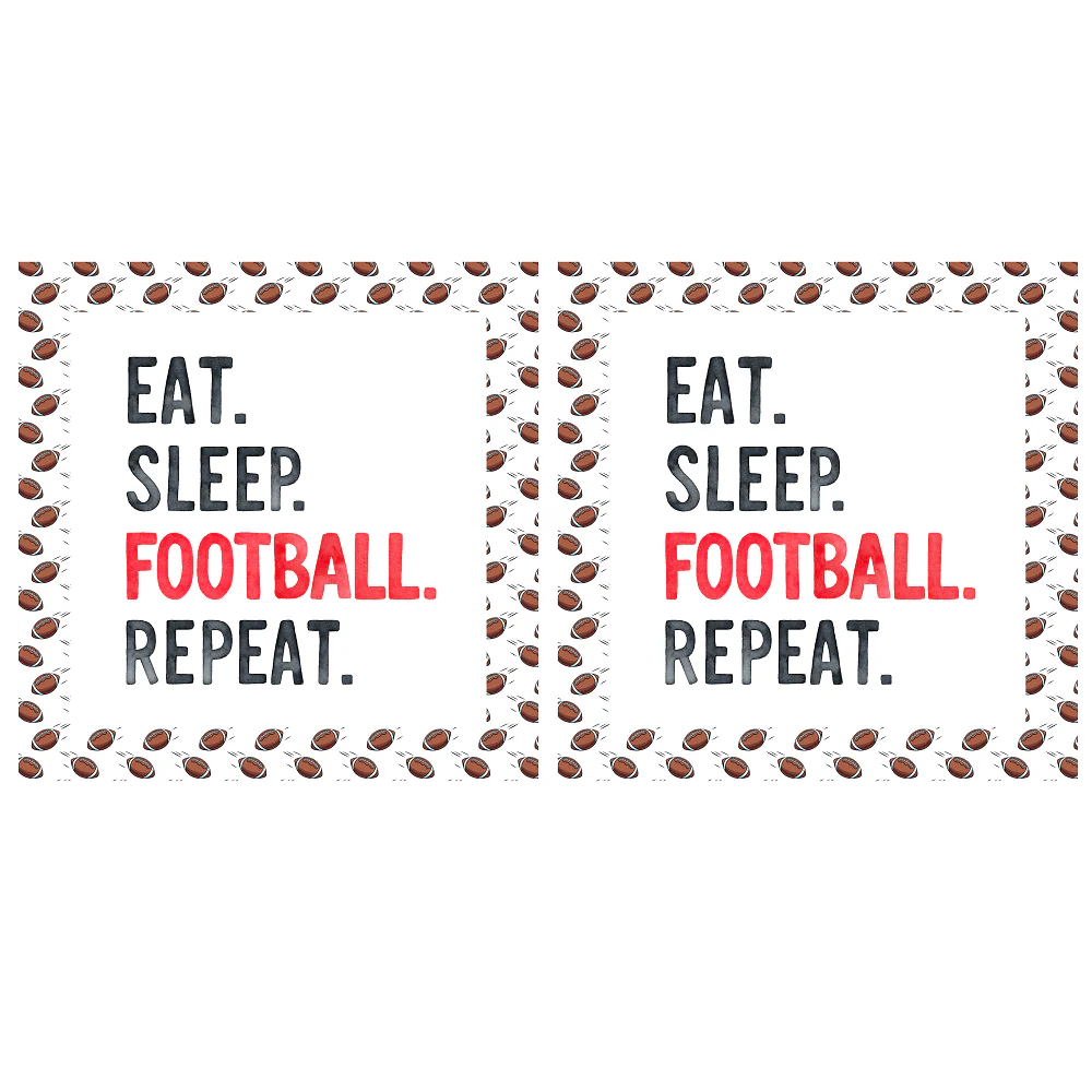 Eat, Sleep, Football, Repeat Pillow Panels - Image 2