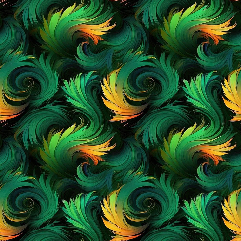 Elegant Abstract Feather Fabric