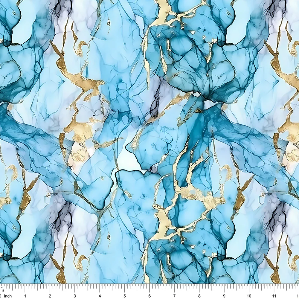 Elegant Marble Fabric - Blue - Image 2