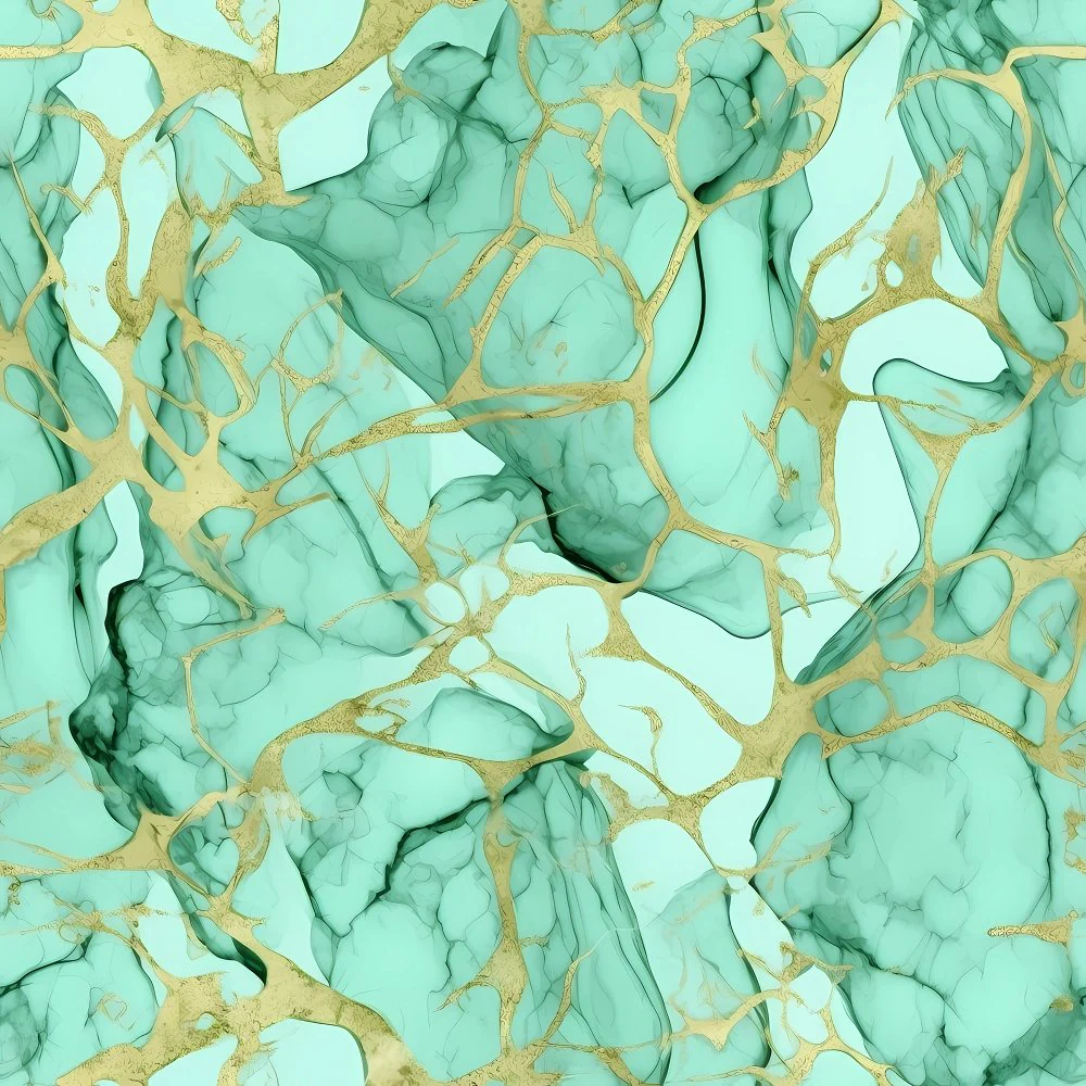 Elegant Marble Fabric - Mint Green