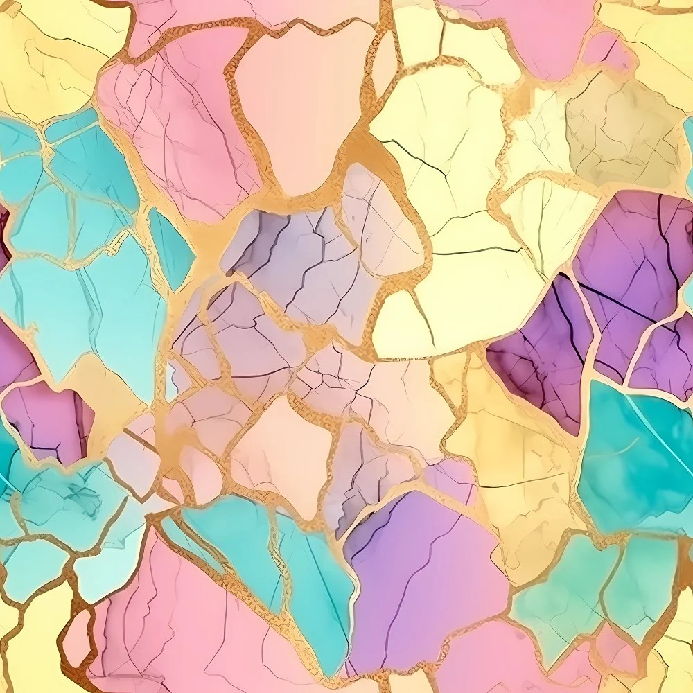 Elegant Marble Fabric - Rainbow