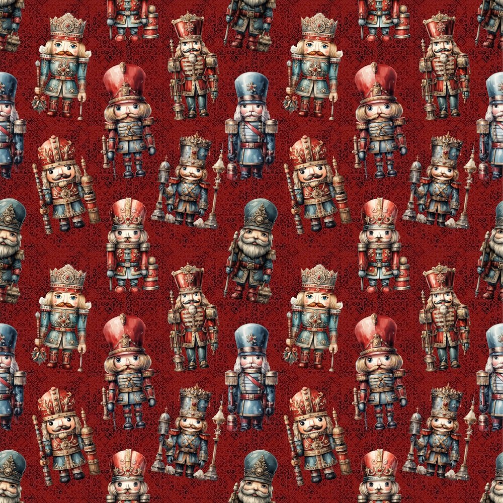 Elegant Multi-Colored Nutcracker Fabric