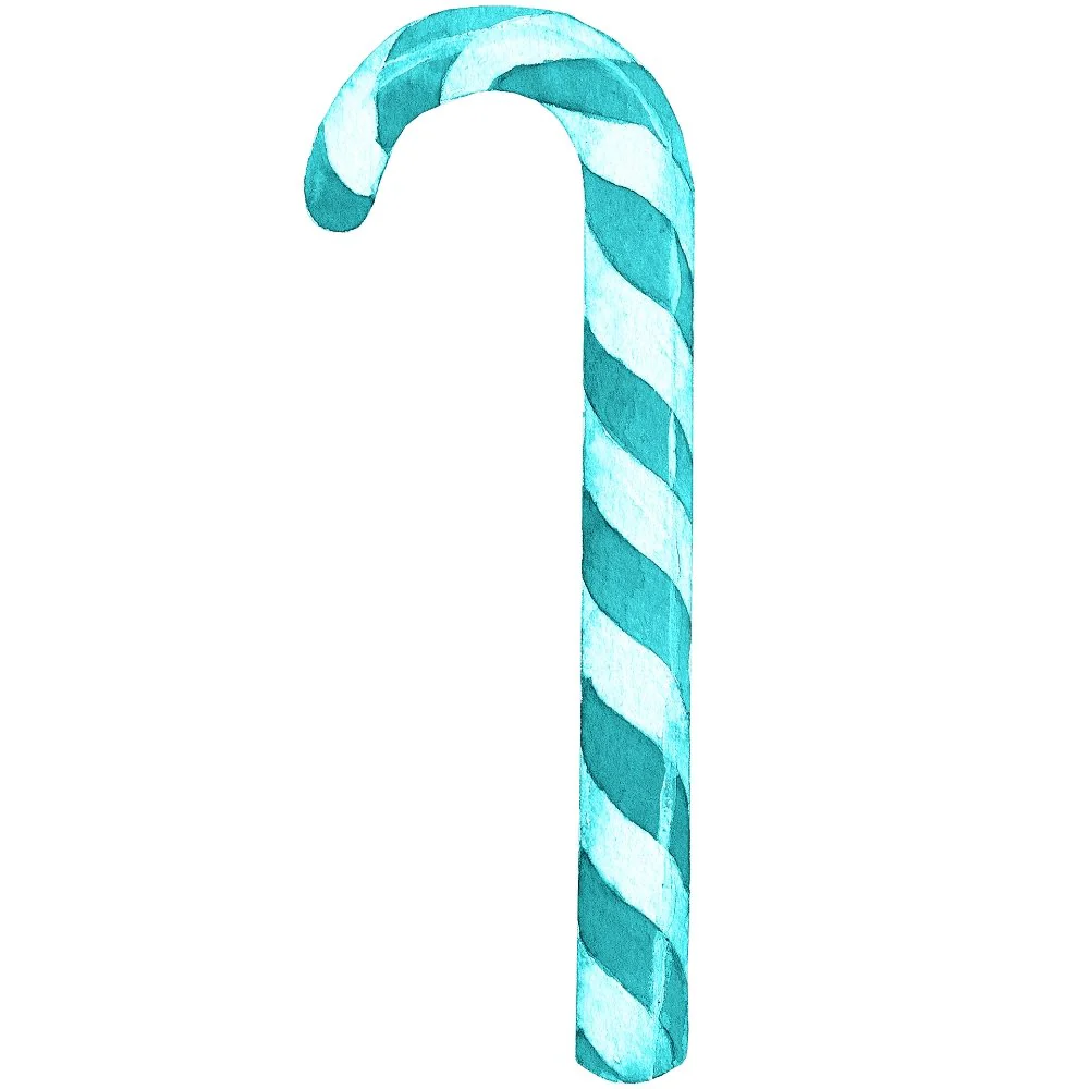 Elegant Nutcracker Blue Candy Cane Fabric Panel