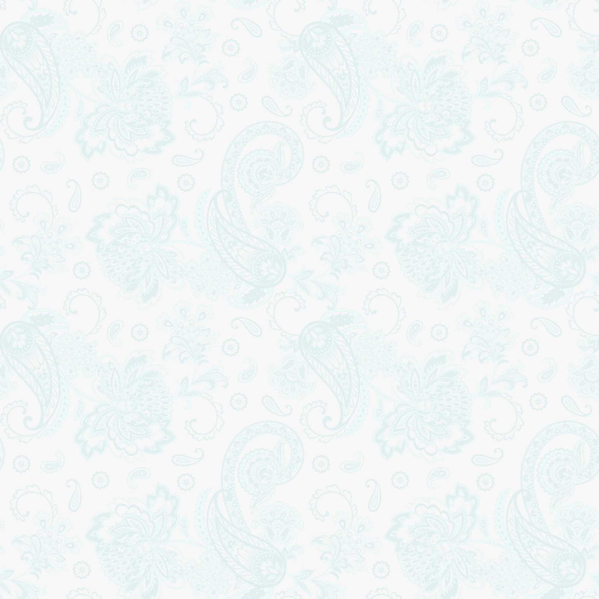 Elegant Paisleys Fabric - Iceberg