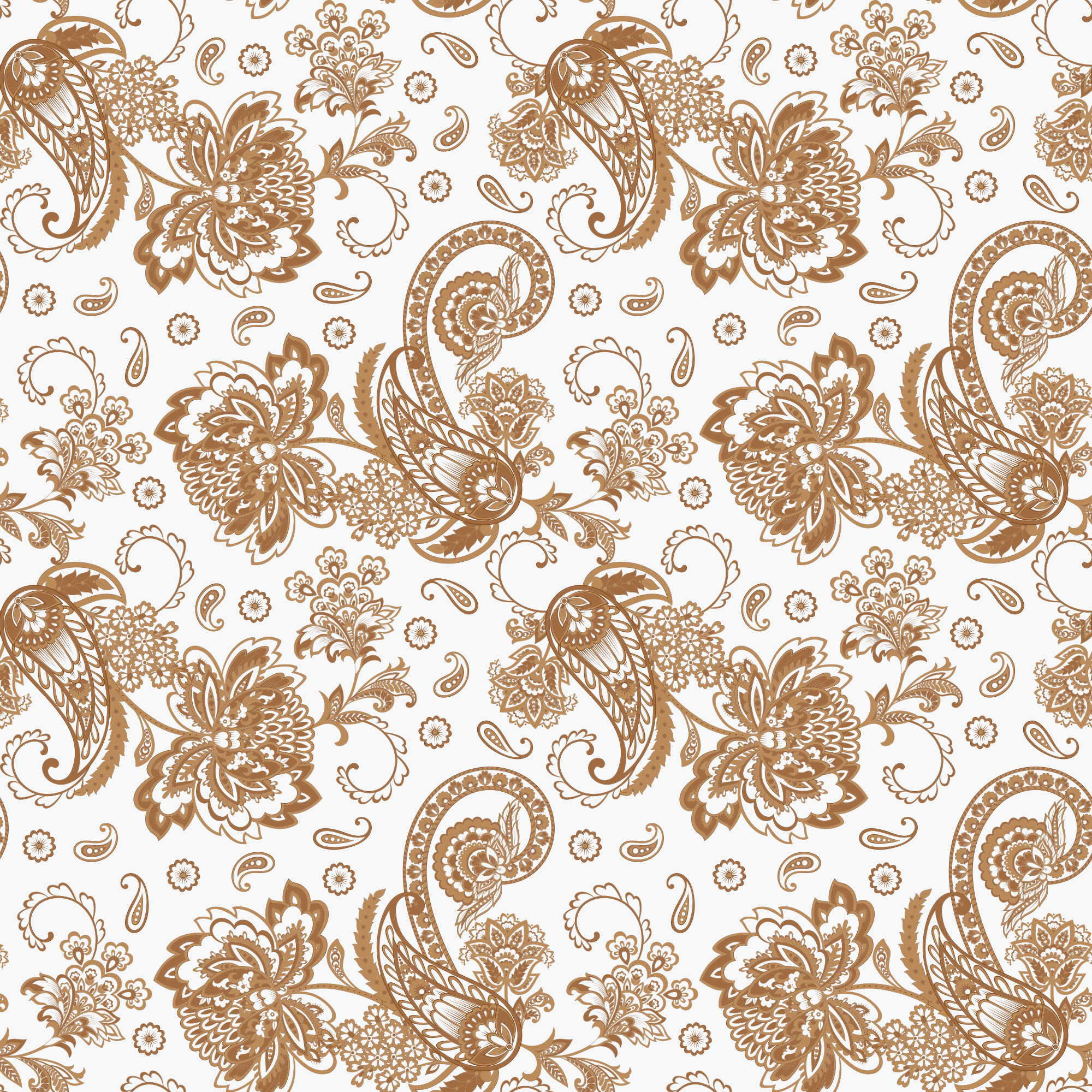 Elegant Paisleys Fabric - Russet