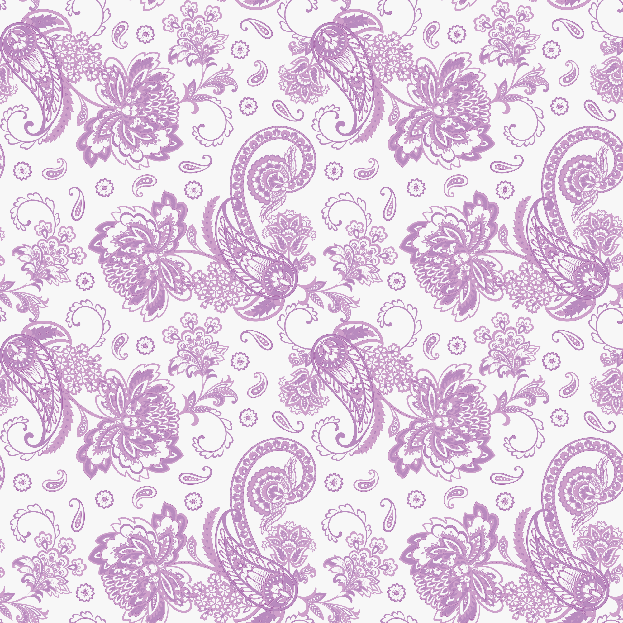 Elegant Paisleys Fabric - Soft Purple