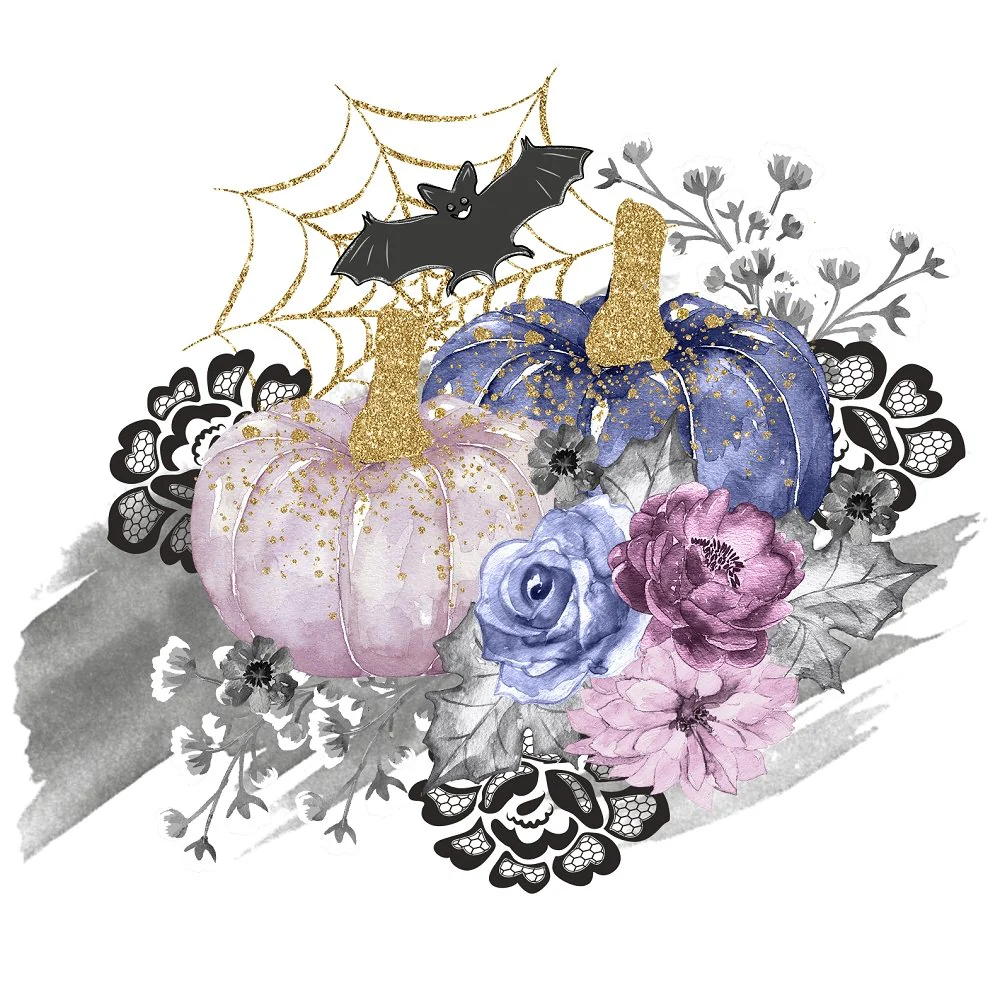Elegant Pumpkins Arrangement #5 Fabric Panel
