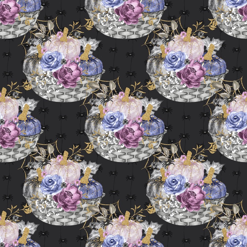 Elegant Pumpkins Bundle Fabric - Gray