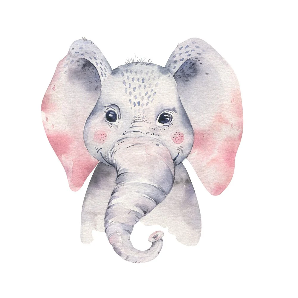 Elephant Portrait Fabric Panel