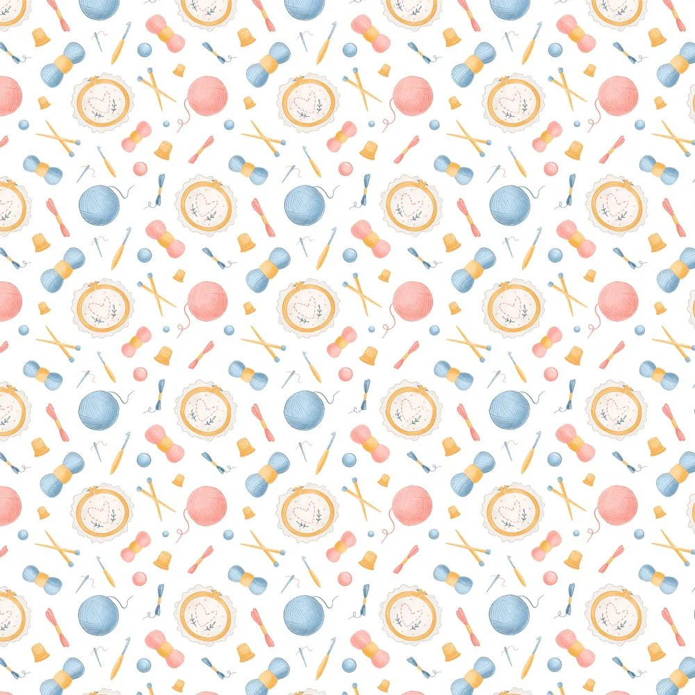 Embroidery Sewing Pattern - White