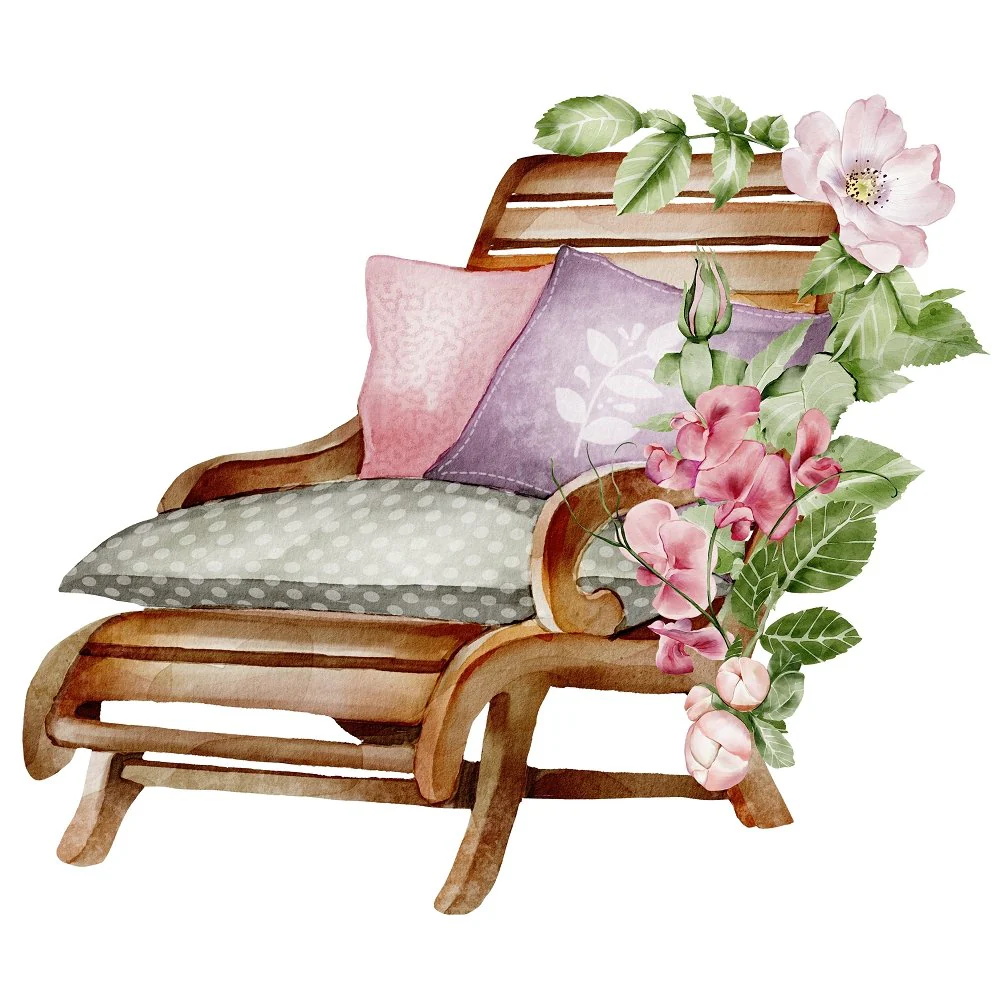 English Garden Floral Chair Fabric Panel