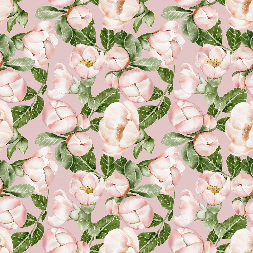 English Garden Peonies Fabric - Pink