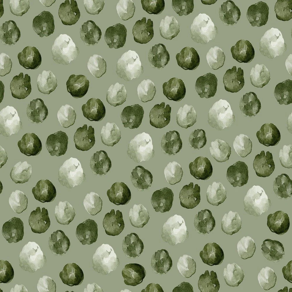 Evergreen Forest Dots Fabric - Green