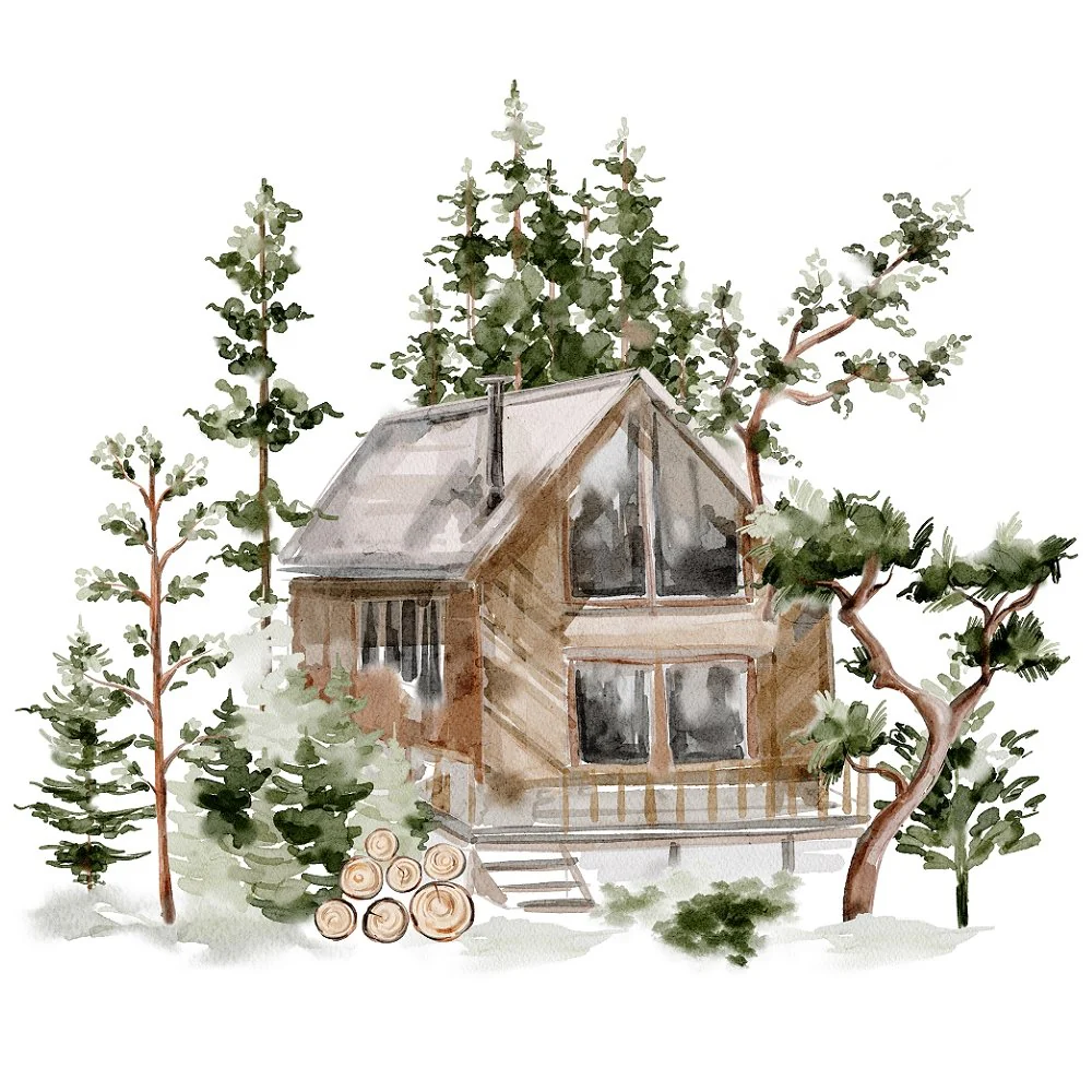 Evergreen Forest Scene #5 Fabric Panel