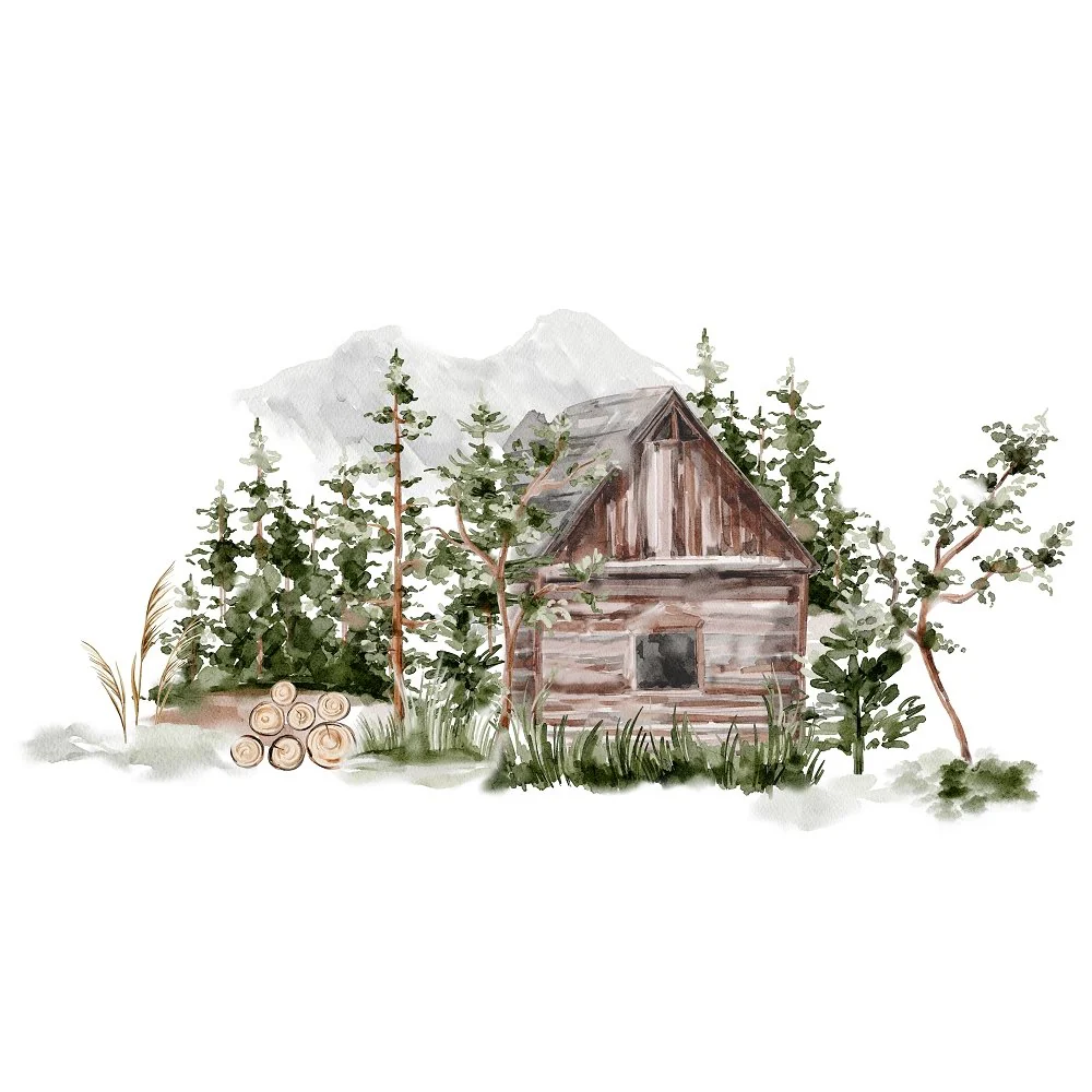 Evergreen Forest Scene #7 Fabric Panel