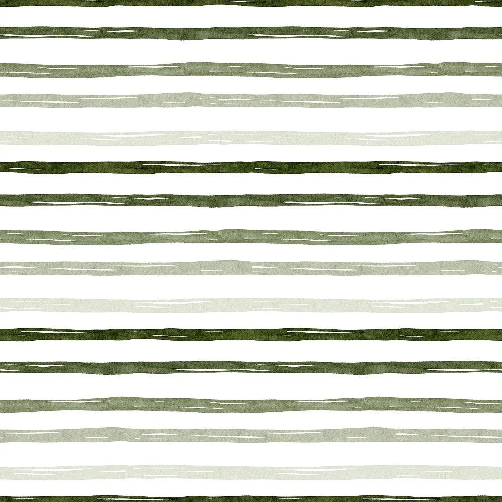 Evergreen Forest Stripes Fabric - White