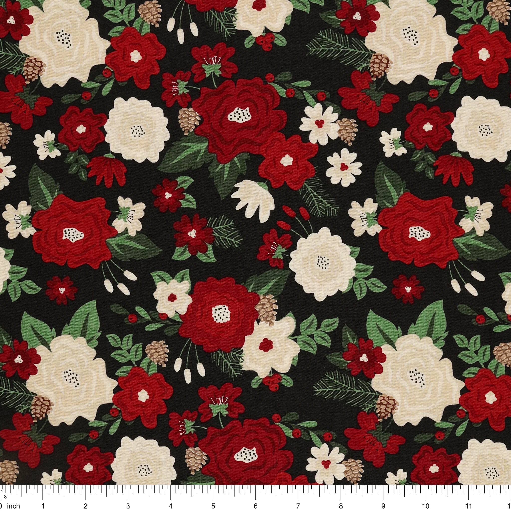 Evergreen Wishes Fabric Collection - Main Black - Image 3