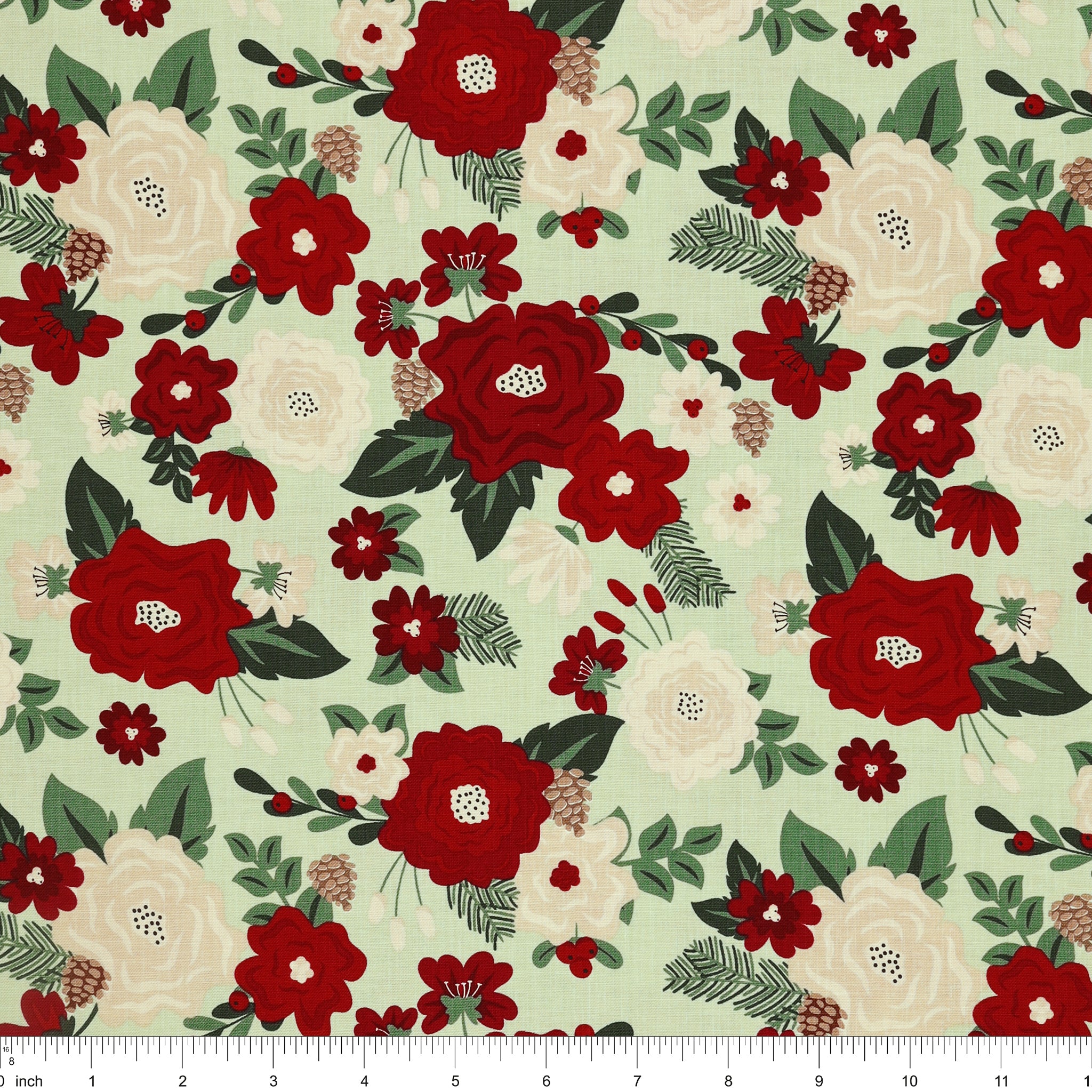 Evergreen Wishes Fabric Collection - Main Mint - Image 3