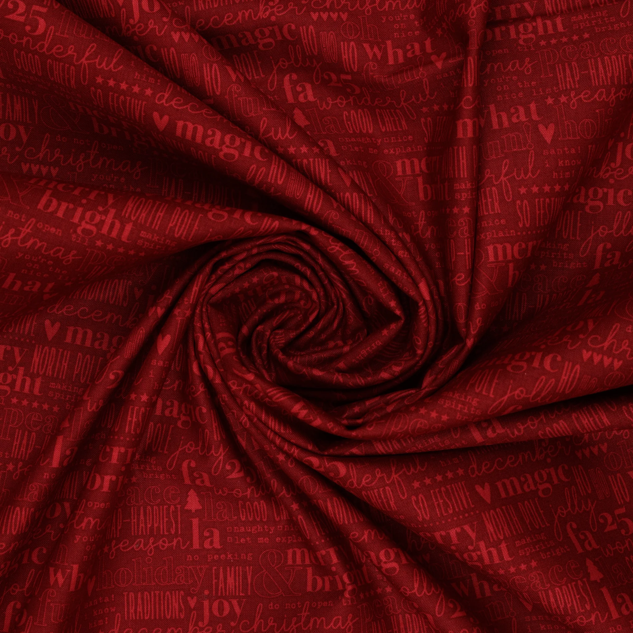 Evergreen Wishes Fabric Collection - Text Red - Image 2