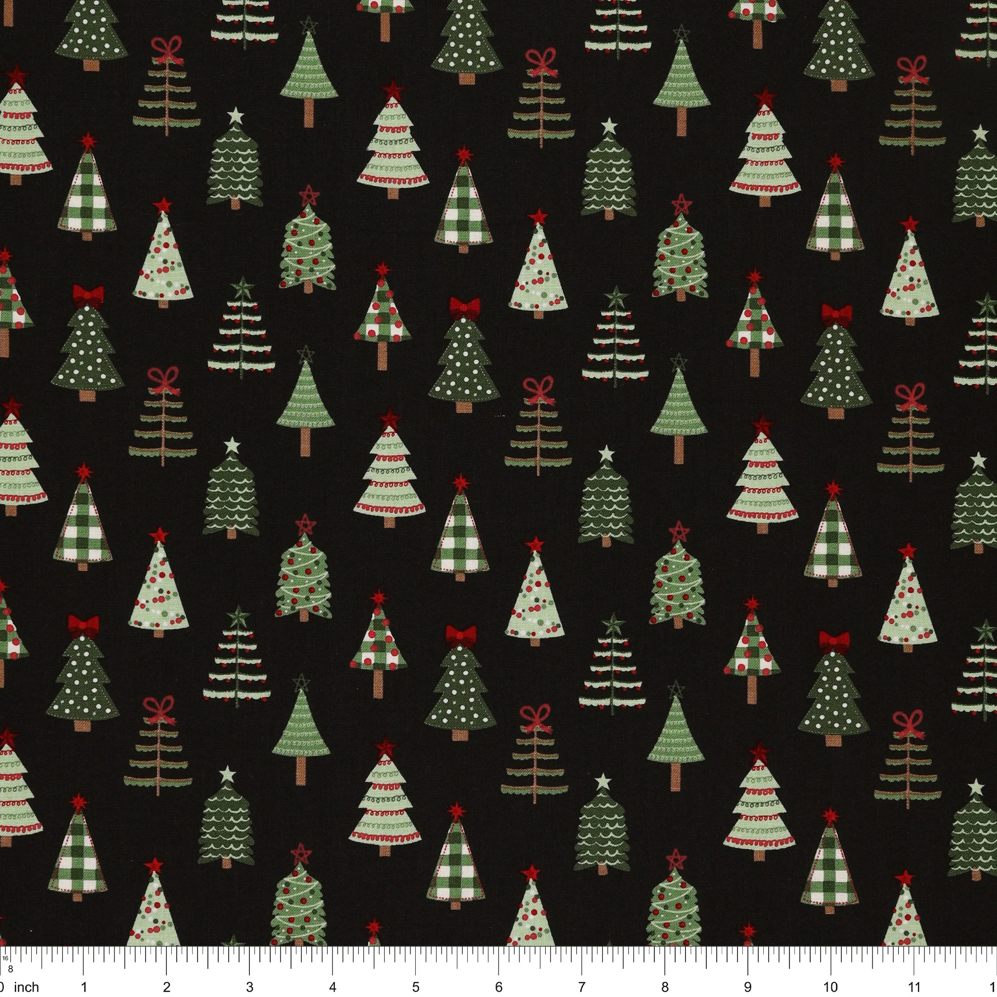 Evergreen Wishes Fabric Collection - Trees Black - Image 3