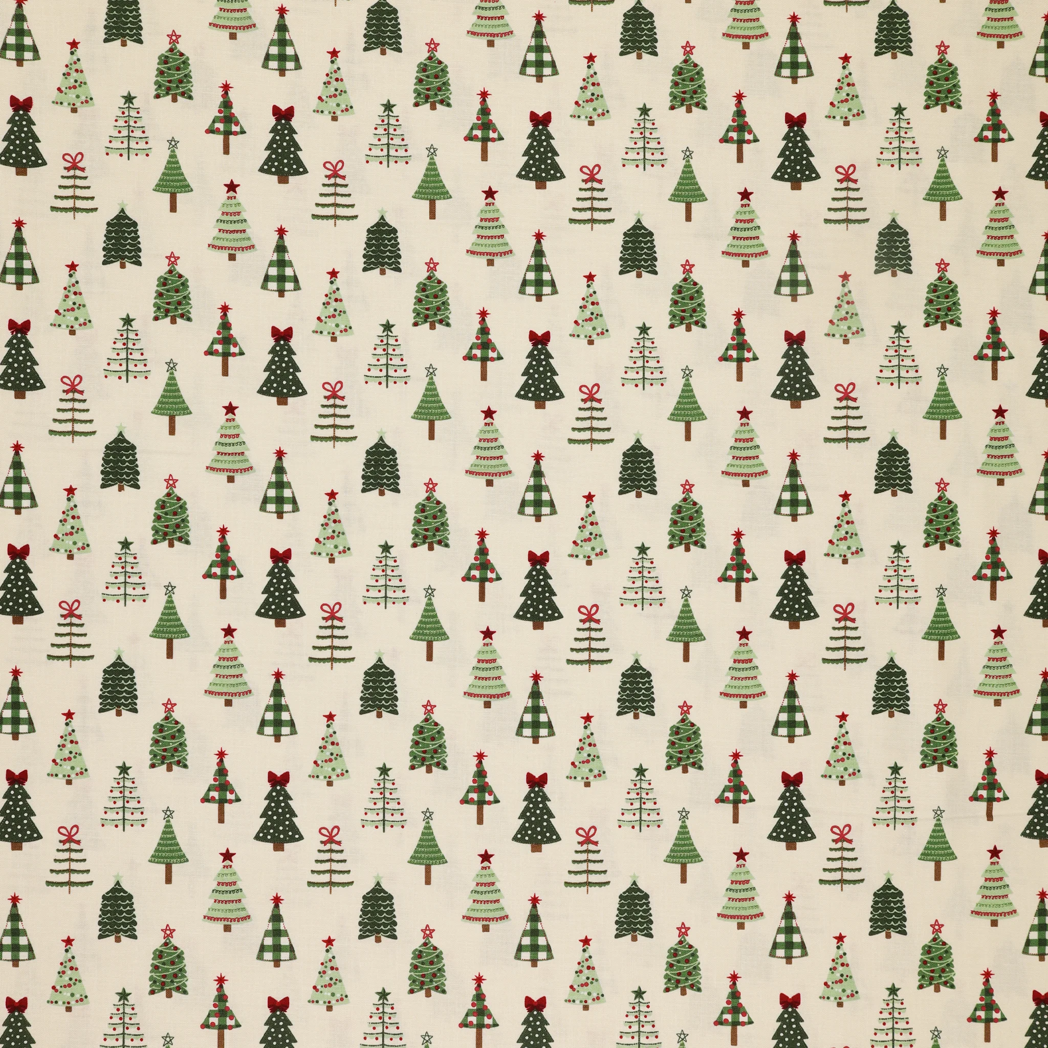 Evergreen Wishes Fabric Collection - Trees Cream