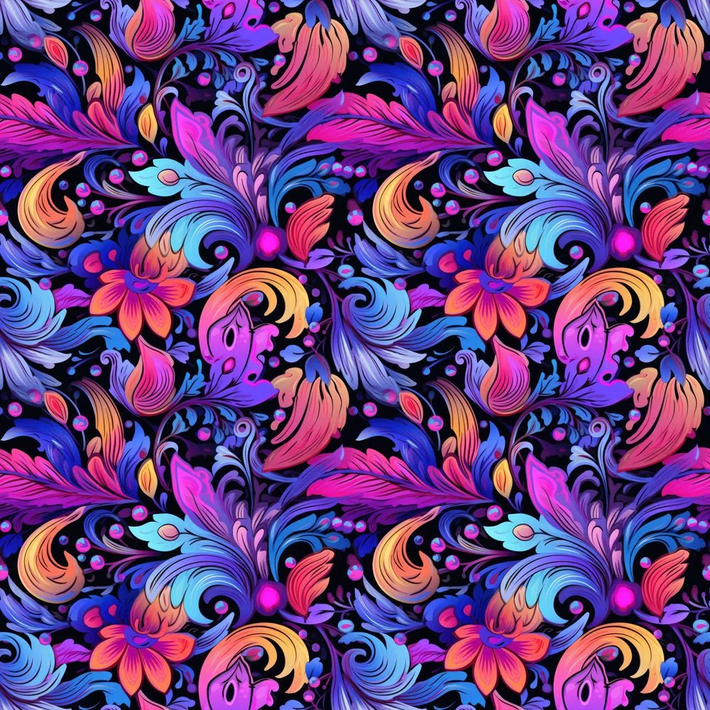 Exotic Neon Flower Fabric