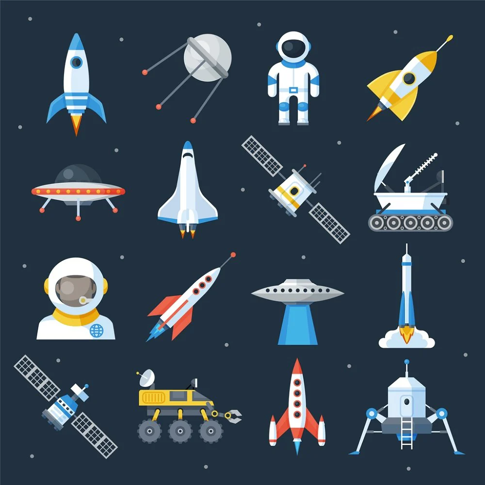 Exploring Space Fabric Panel - Blue