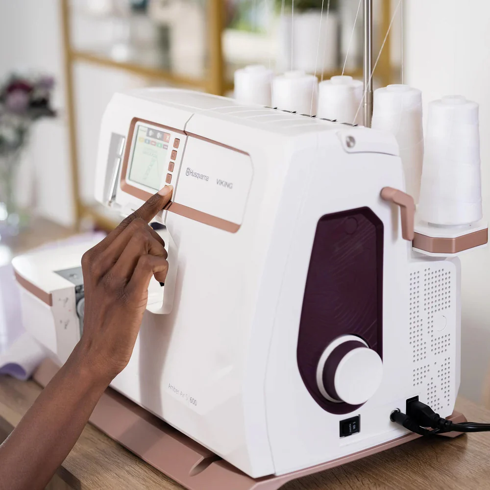 Factory Serviced Husqvarna Viking Amber Air S600 Serger & Coverstitch Combo - Image 11