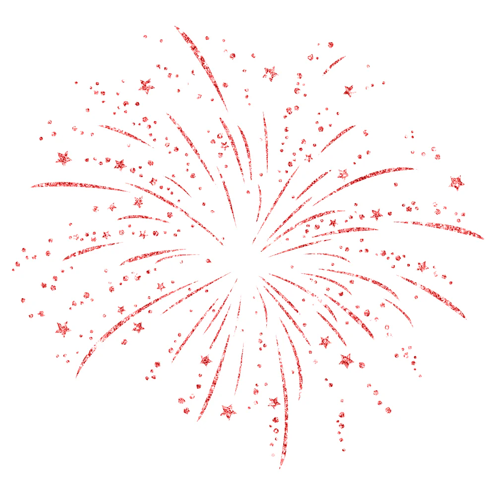 Fancy Firework Fizz Fabric Panel - Red