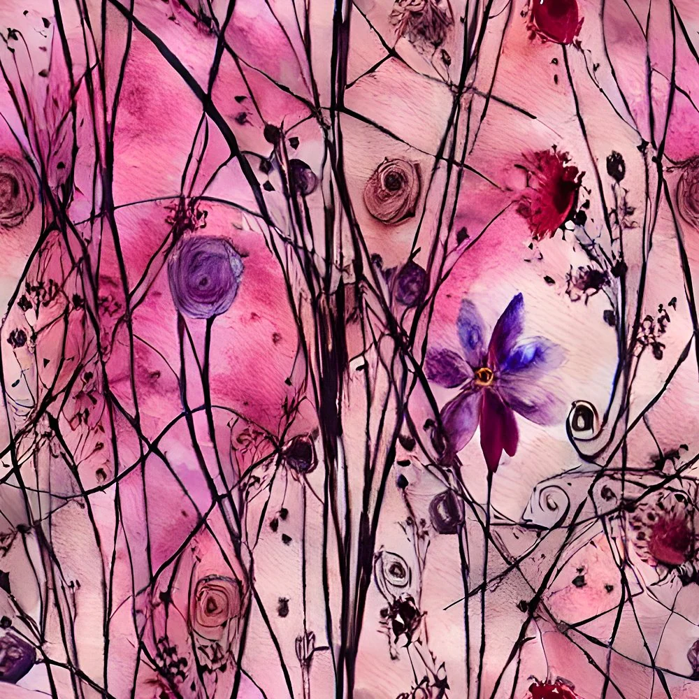 Fantasy Gothic Floral #1 Fabric